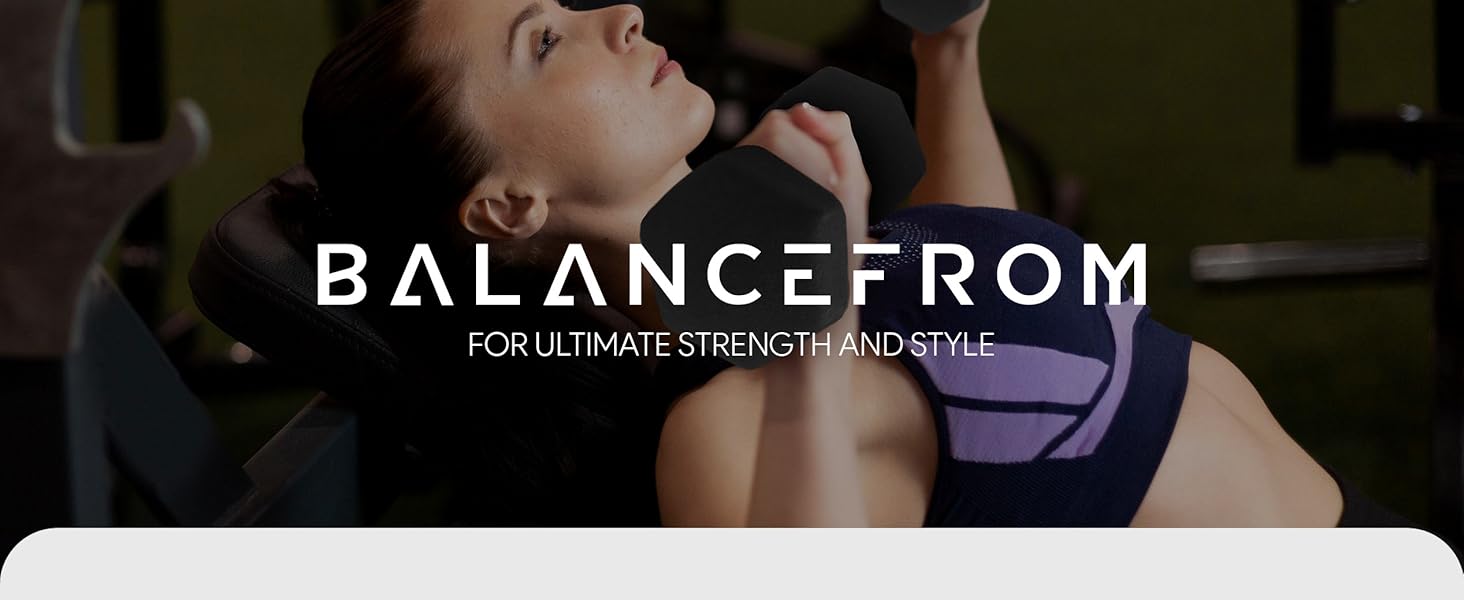 BalanceFrom Fitness 5, 8, and 12 Pound Neoprene Coated Dumbbell Set with Stand