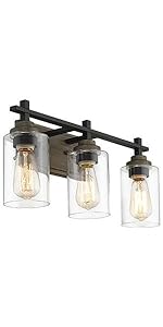 wood dark bronze vanity light