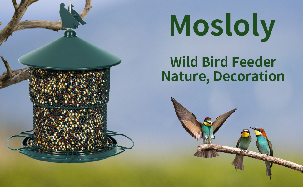 Mosloly Wild Bird Feeders Outside Hanging for Wild Birds