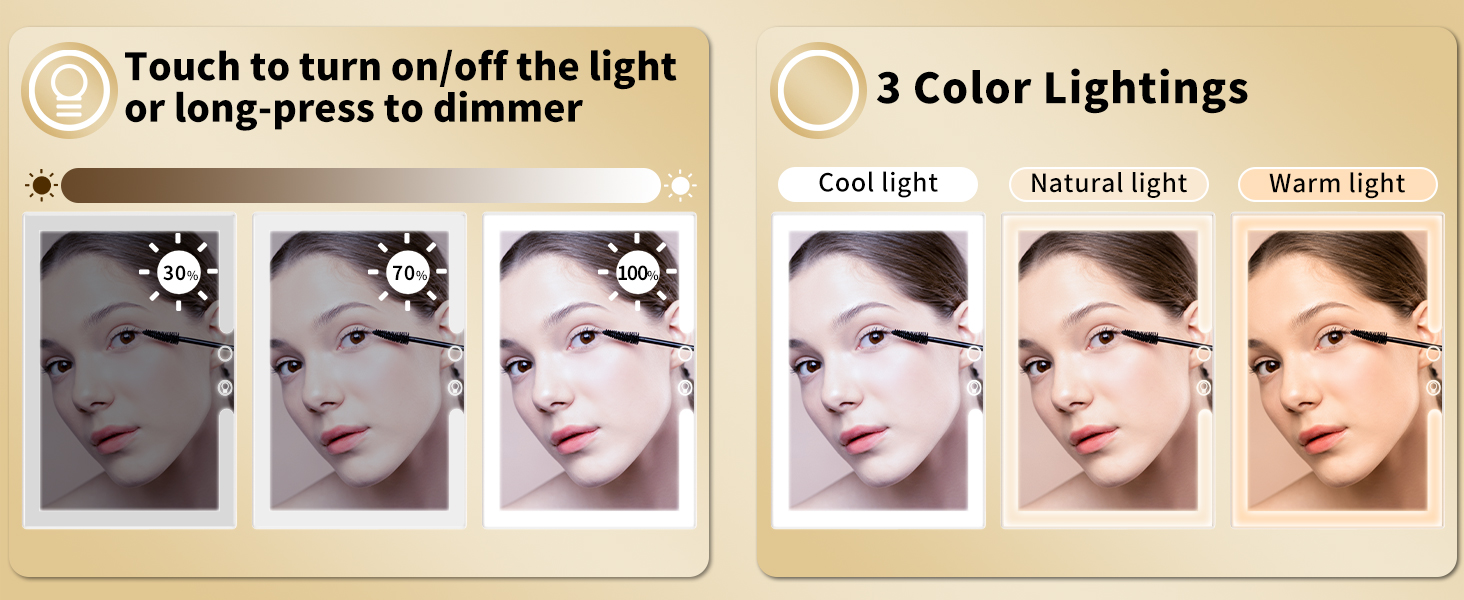 OLIBUY Makeup Mirror with Lights, 7.5" L x 5.7" W Portable Travel