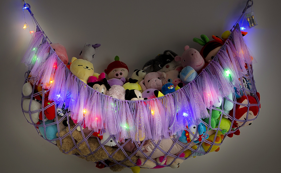 Large Stuffed Animal Net or Hammock with Led and Mesh