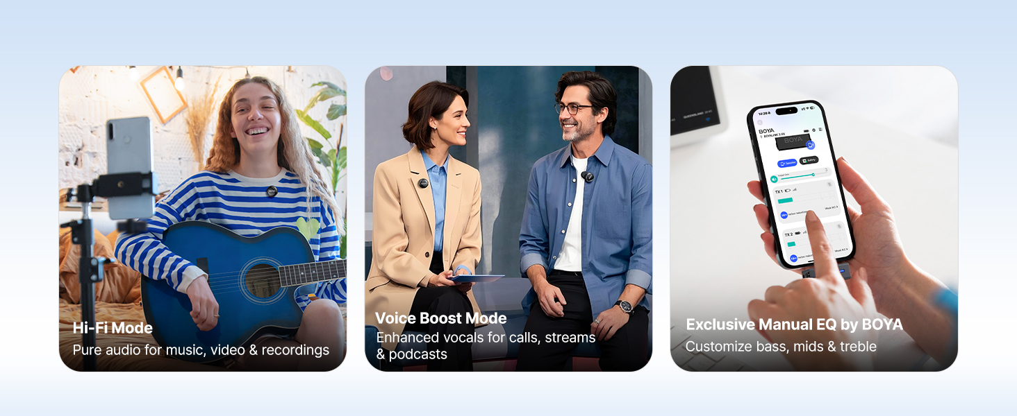 BOYA BOYALINK 3 (2TX + 1RX) 74 3 modos de tono