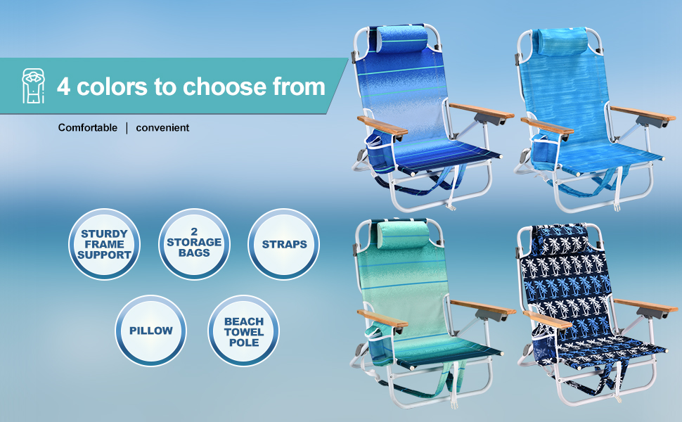 FREETOUR Backpack Beach Chairs for Adults Capacity 300 Lb