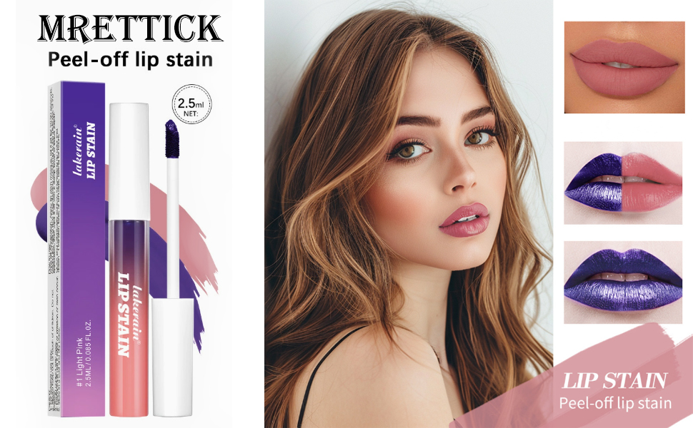 Peel Off Lip Stain 3 Colours Matte Tattoo Peel Off Lip Liner Set Durable Waterproof