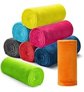 8 Pcs Flannel Fleece Throw Blanket Bulk 50 x 60 in Soft Fleece Throw Blankets Coral Bed Sofa Bulk...