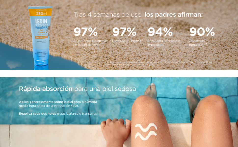 ISDIN Fotoprotector Pediatrics Gel Cream SPF 50+, Protector Solar Corporal para niños y bebes