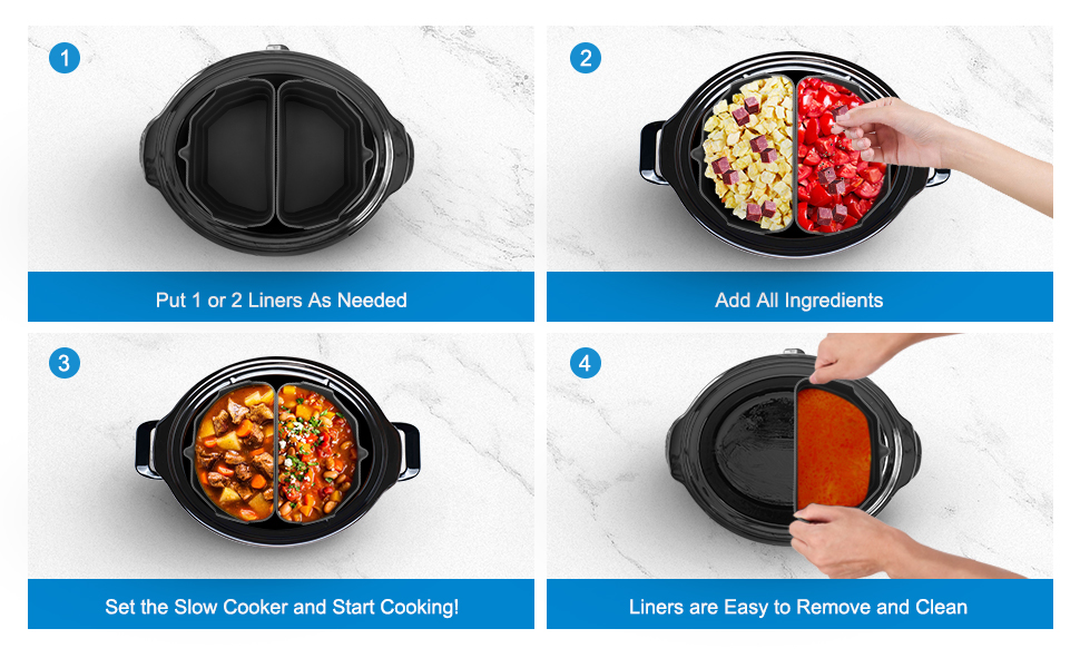 Crockpot Divider, 6 Quart Crock Pot Liners Reusable