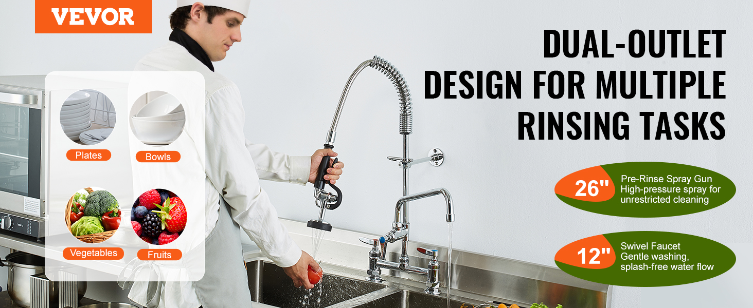 Commercial Faucet with Sprayer