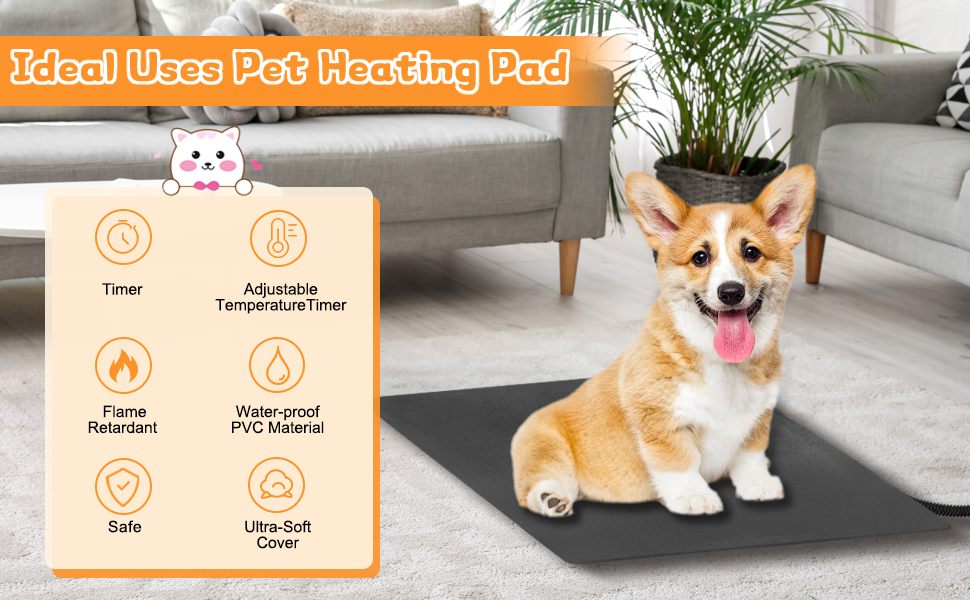 FONYFA Pet Heating pad,Electric Pet Heating Pad for Dogs