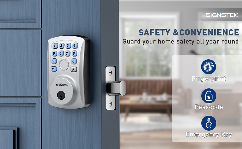 Signstek Fingerprint Door Lock, Keyless Entry Door Lock, Door Lock with