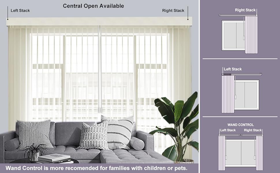 Graywind Manual Sheer Vertical Blinds Custom Size Adjust