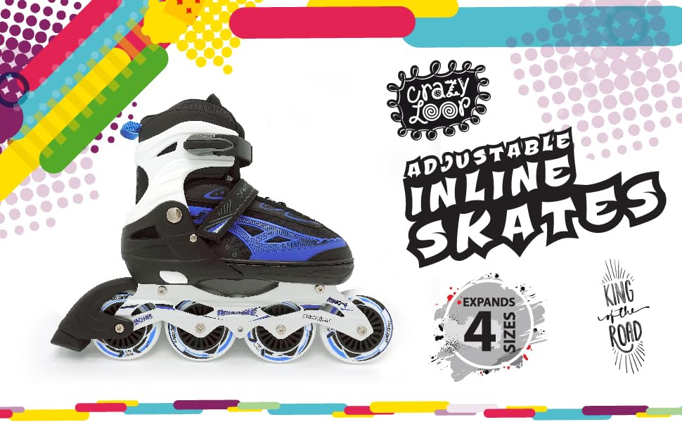 Adjustable 90mm PU Wheels Rollerblades (3.5 6 Size) Kids Shoe Size Conversion
