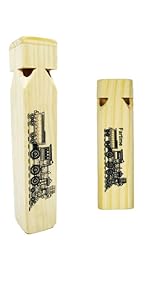 Wooden Train Whistle Musical Toy for Kids—4 Tones 7.4 Long 2 Tones 5.5