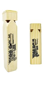 Wooden Train Whistle Musical Toy for Kids—4 Tones 7.4 Long 2 Tones 5.5