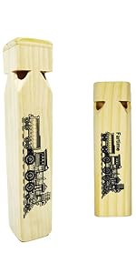 Wooden Train Whistle Musical Toy for Kids—4 Tones 7.4 Long 2 Tones 5.5