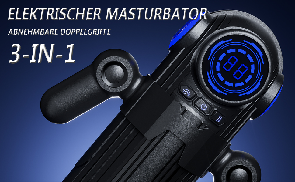 Der Text lautet „ELEKTRISCHER MASTURBATOR“ und „3-IN-1