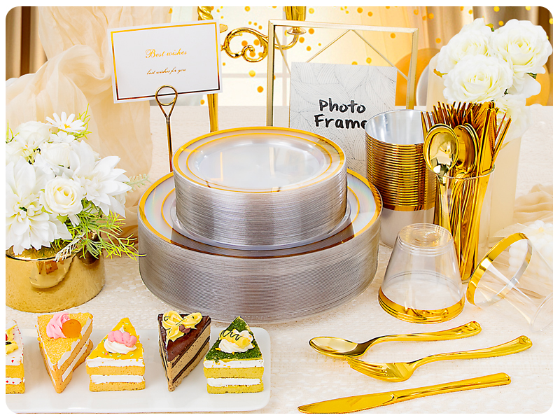 clear gold plates