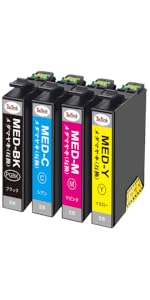 高級顔料品 MED-4CL 4色＋黒2 エプソン プリンター インク メダマヤキ 高級顔料黒MED-4CL 4色1セット エプソン プリンター インク