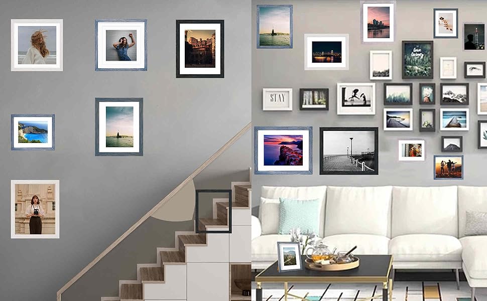 5x7 Hanging Picture Frames,Solid Wood,Not Glass,Display