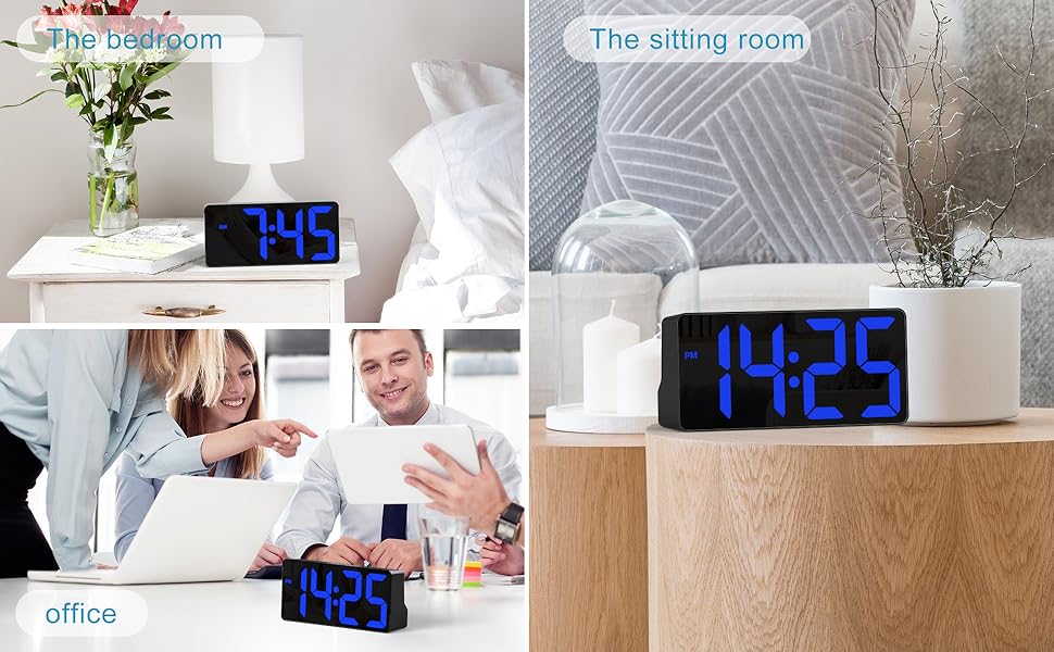 Alarm Clock for Bedroom, 7 In Large Disp... 27 clocks for bedroom home guest room living room decor cool gift for kids
