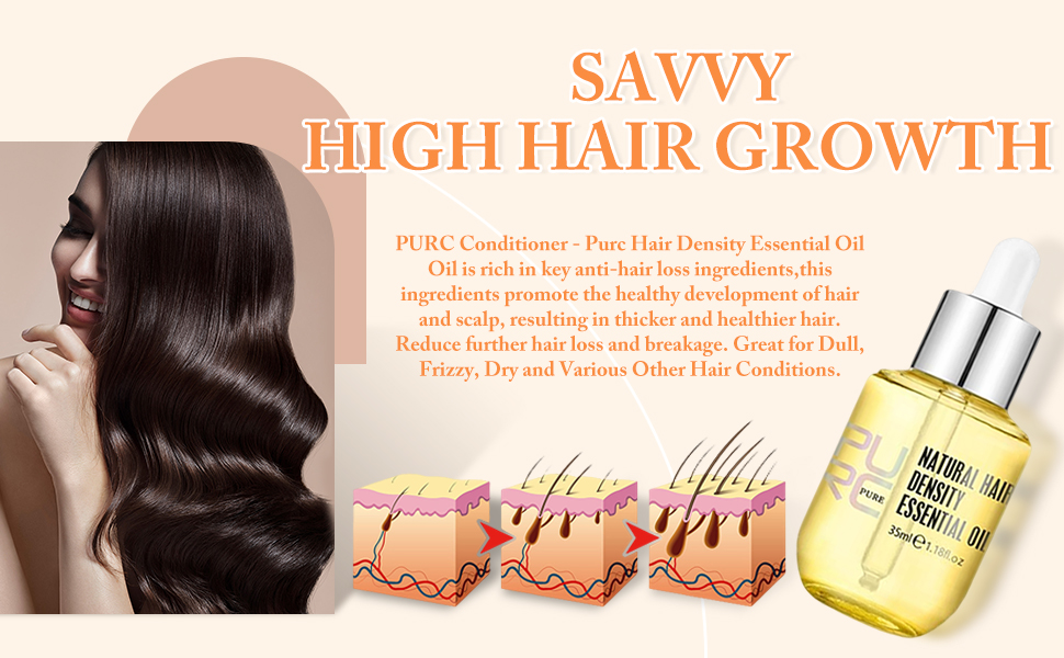 Savvy High Hair Growth,HOVO Hair Density Essential Oil,Purc Oil for Hair Growth