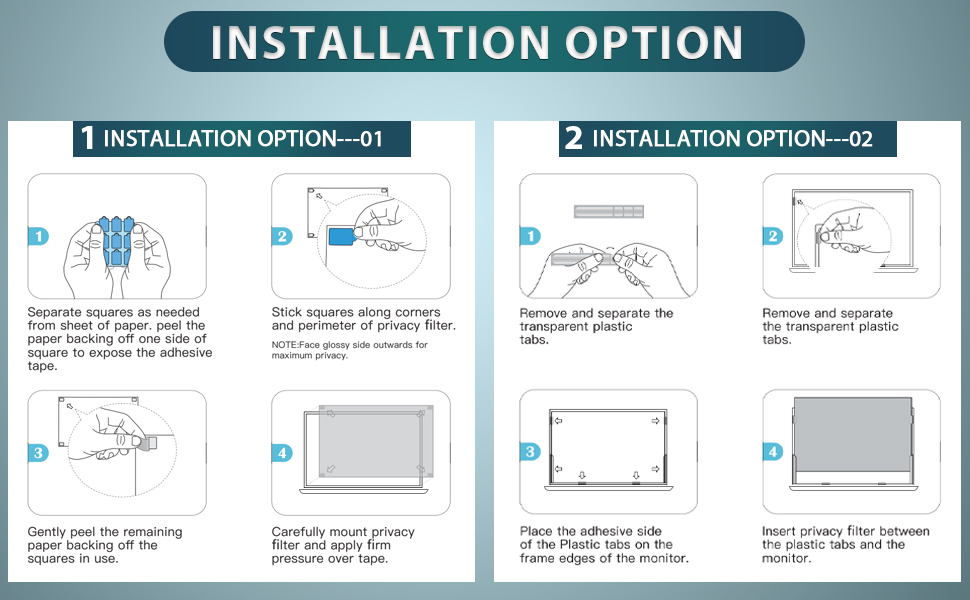 STARY [2 Pack 15.6 Inch Laptop Privacy Screen Filter for 169