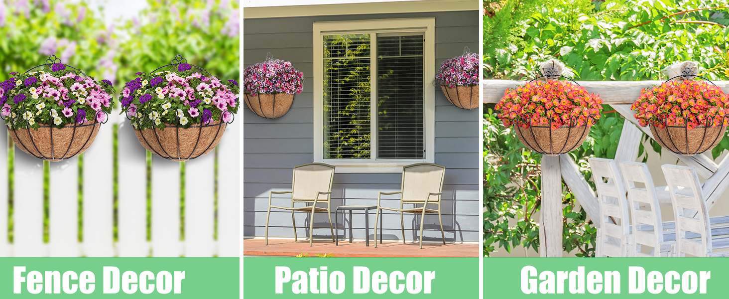 HFHOME 4 PCS 16 Inches Half Round Coco Liner, 16" Half