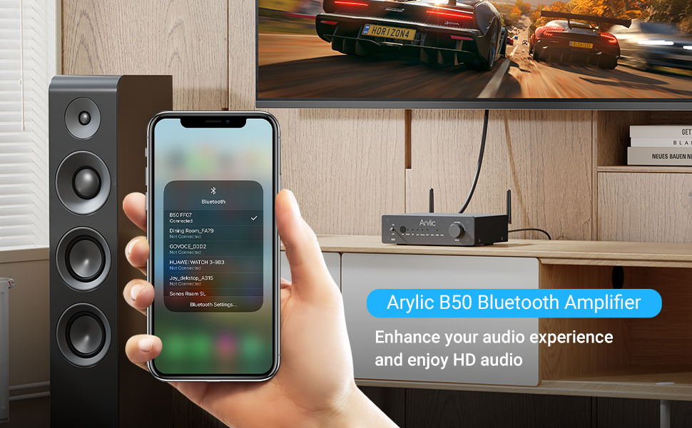 Arylic B50 Bluetooth aptX HD Stereo Amplifier with Audio