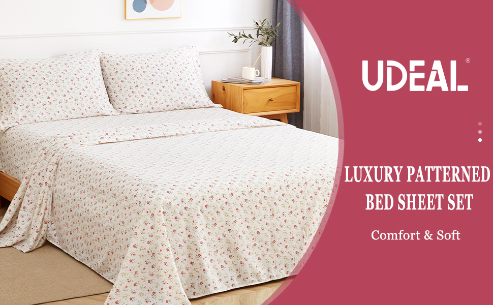 Flower Bed Sheets Full Size,Deep Pocket Full Sheet Sets Floral