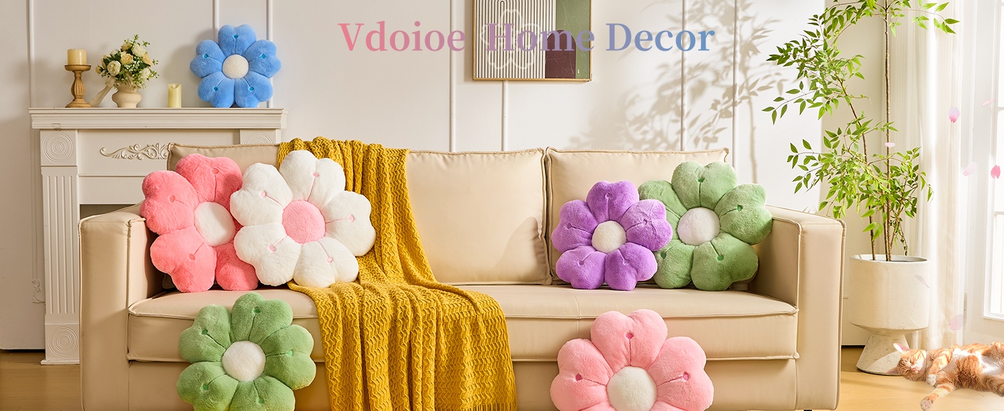 Vdoioe Flower Pillow, Flower Throw Pillow Cute Daisy Pillow
