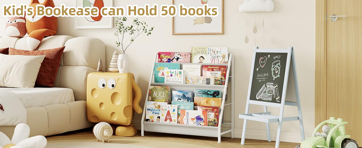 kid‘s bookcase can hold 50 books