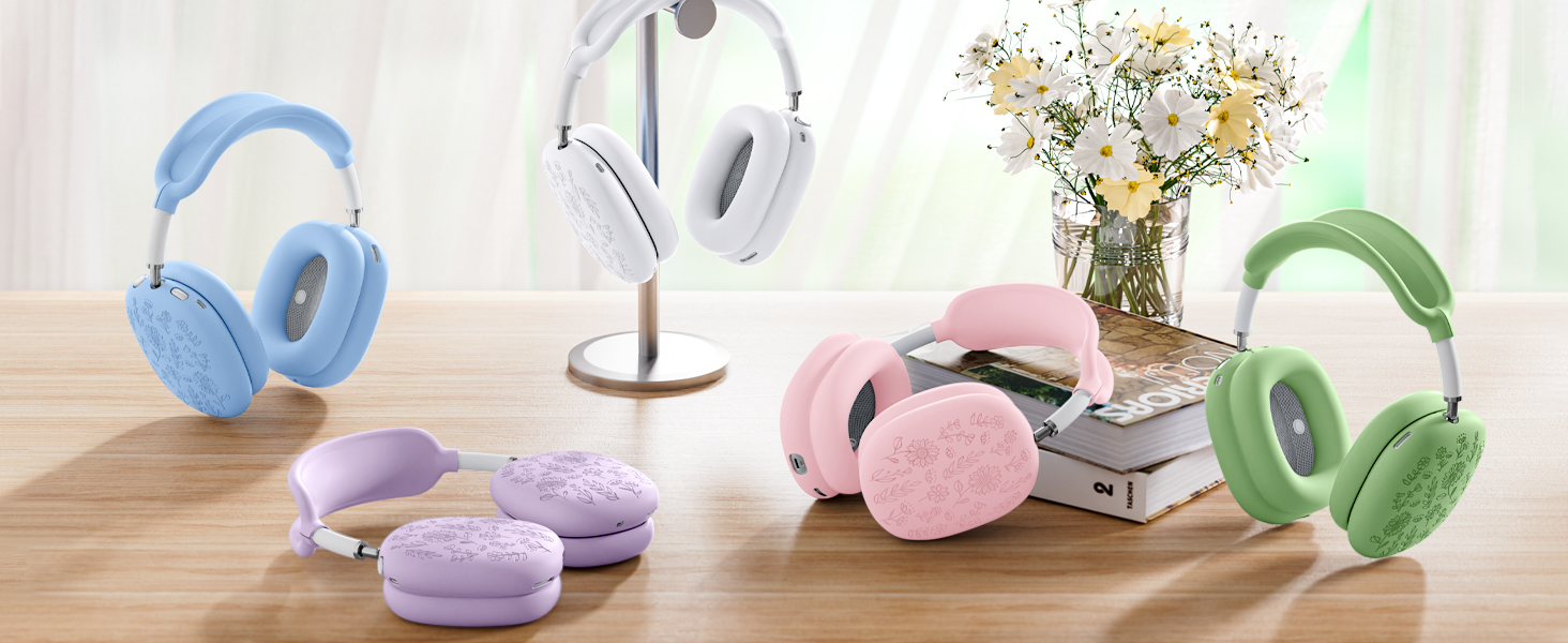 DaQin floral engraved case cover for airpod max ear covers