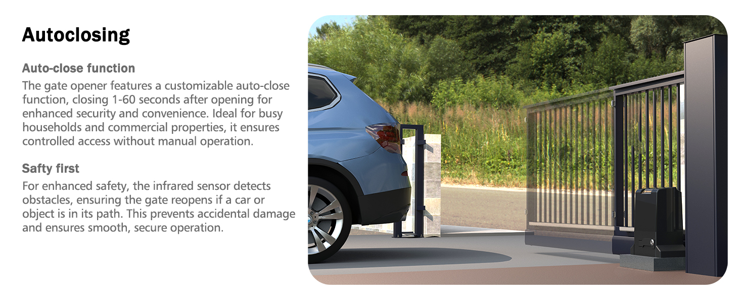 sliding gate opener auto-close safety