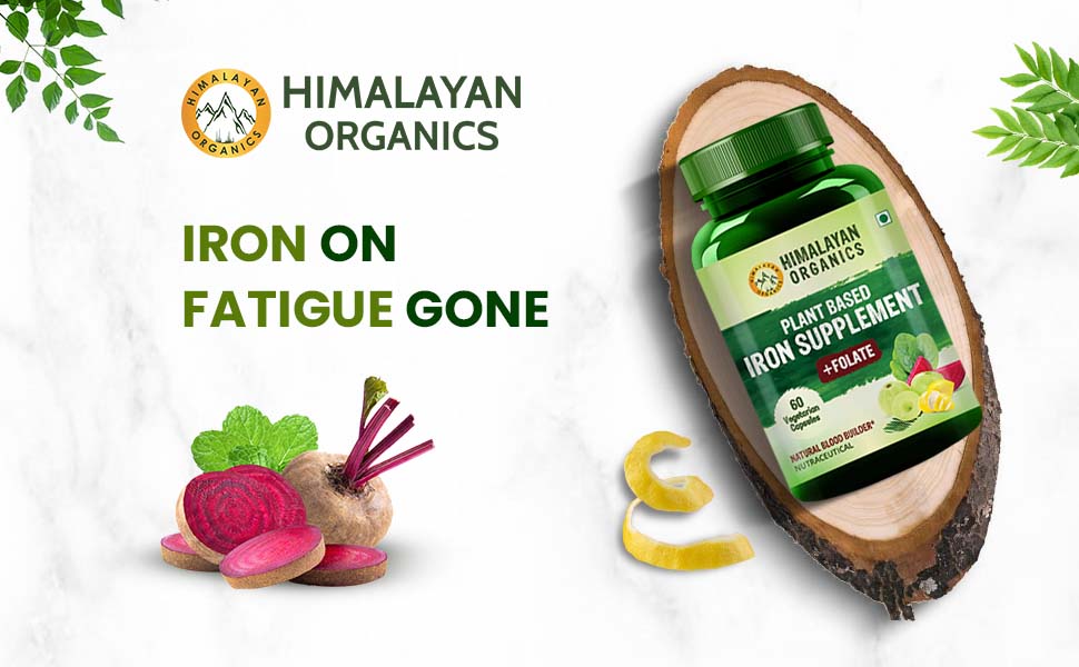 Himalayan Organics Plant Based Iron Supplement With Folate Improved