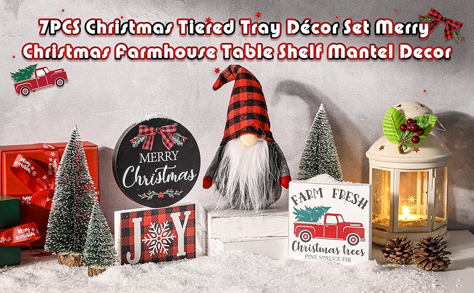 christmas tiered  tray decor