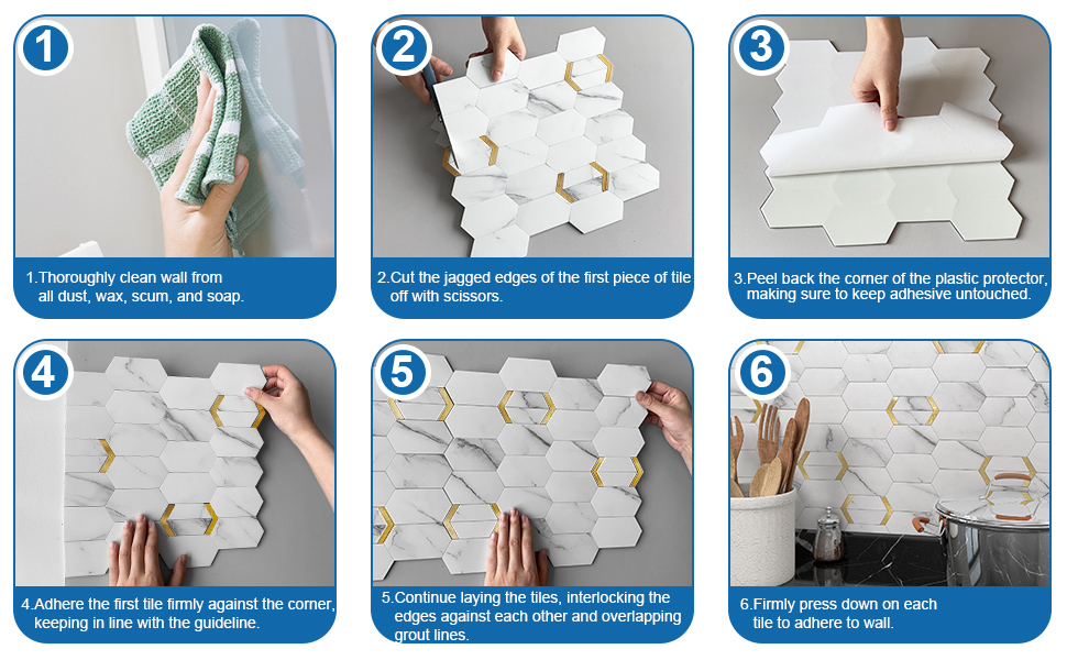 MOFIT Peel and Stick Tile for Kitchen Backsplash Matte Finish,Peel and