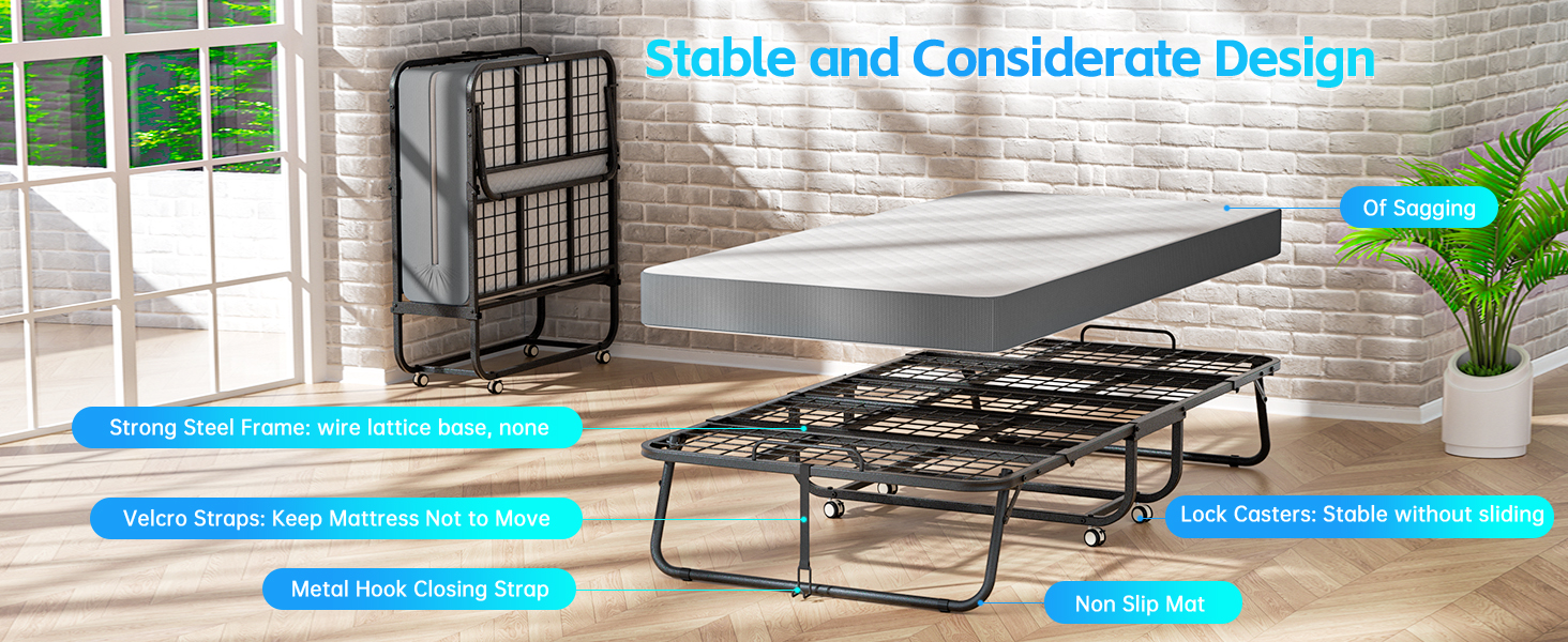 foldable bed with mattress