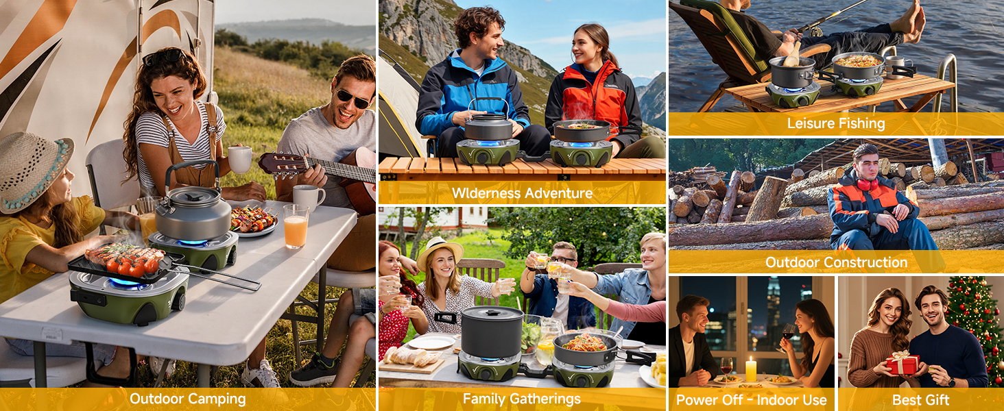 2-Burner Foldable Camping Stove