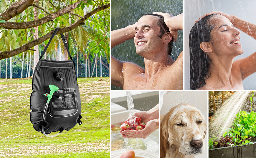 FENSAN Solar Portable Shower Bag, 5 Gal/20L Solar Heating