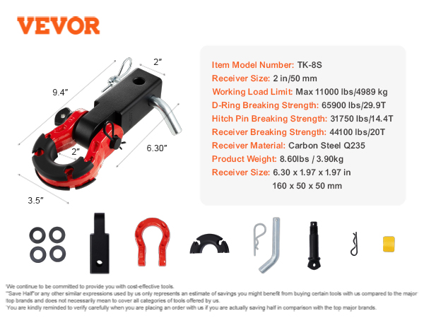 umin(୨୧) Amazon.com: VEVOR Shackle Hitch Receiver, Fits 2