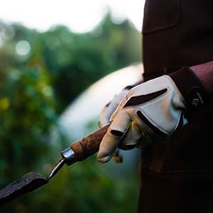 Woman using garden tool