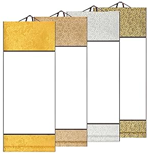 Amazon | heizi 掛け軸 無地 4枚セット 表装 習字 半紙 書道
