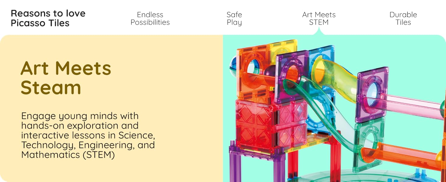 Magnetic Marble Run Sensory Montessori Toys for toddlers Magnet Tiles Construction Building Blocks
