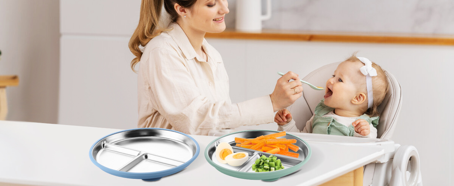 stainless steel toddler plate