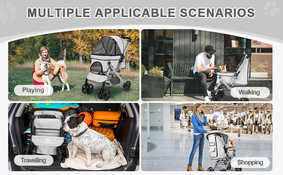 Wedyvko Upgraded Dog Stroller for Medium Dogs Up to 55