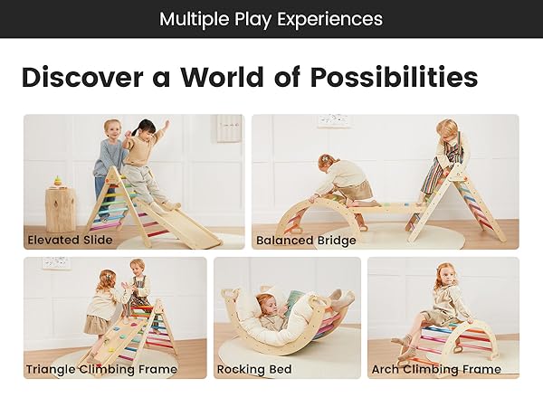 Amazon.com: Tiny Land Pikler Triangle Set, 7-in-1 Foldable