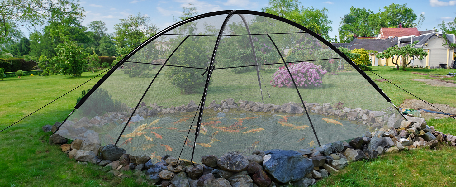 YITAHOME 12x9FT Pond Net Pond Cover Dome Balcony Koi Ponds