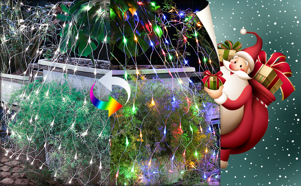 Joomer Color Changing Christmas Net Lights, 360 LED Low Voltage Bush