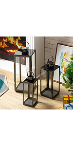 俵壺　ガラスケース付き Amazon.com: Matico Stainless Decorative Candle Lantern Set