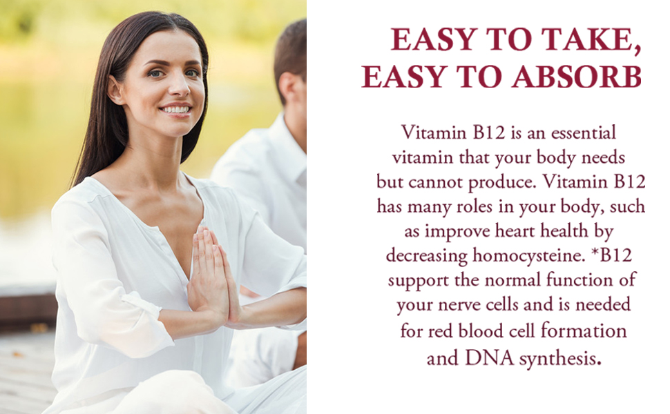 Vitamin B12 Sublingual 10000 mcg, Methylcobalamin, Bioactive B12 Vitamins, Methyl